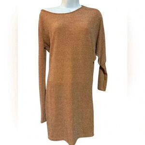 Caramel Gold Sparkly off the shoulder Mini dress, EUC, size M
